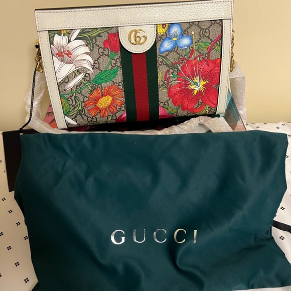 ‼️SOLD‼️ Authentic Gucci Flora Chain Shoulder Bag - Picture 3 of 14